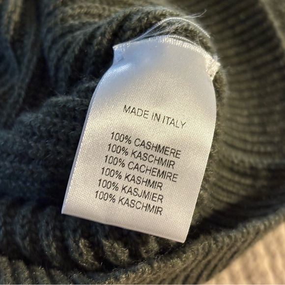 Cashmere Green Ribbed Cardigan - Picture 3 of 4